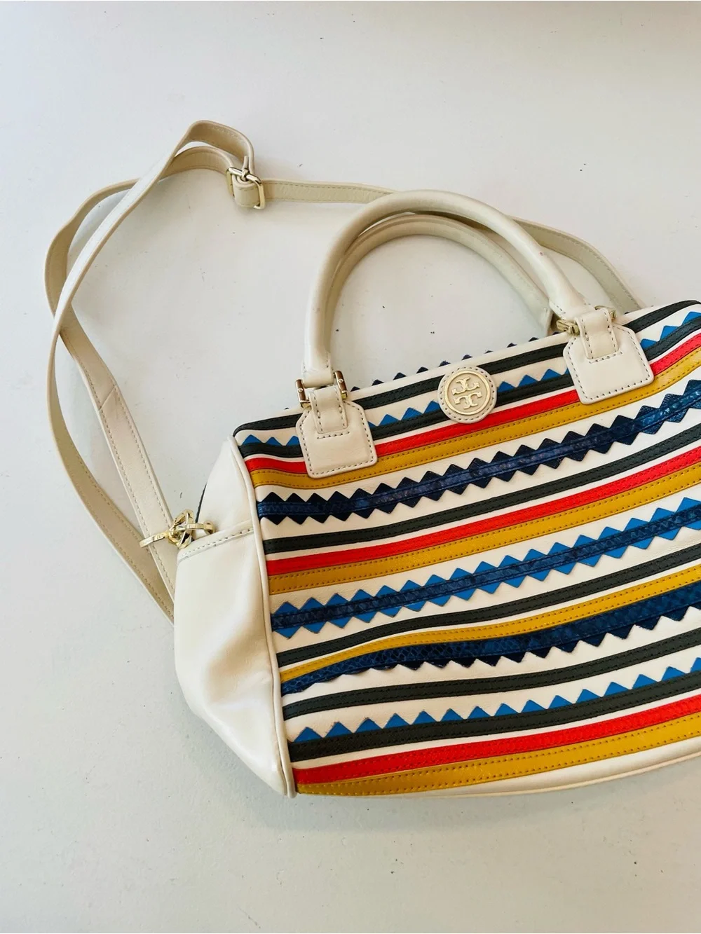 Tory Burch Zig Zag Middy Handbag Satchel